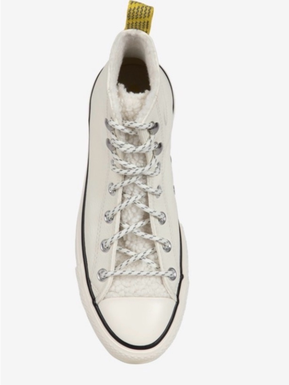 Converse Women's White Sherpa Hi-Top Platform Sneaker size 7.5